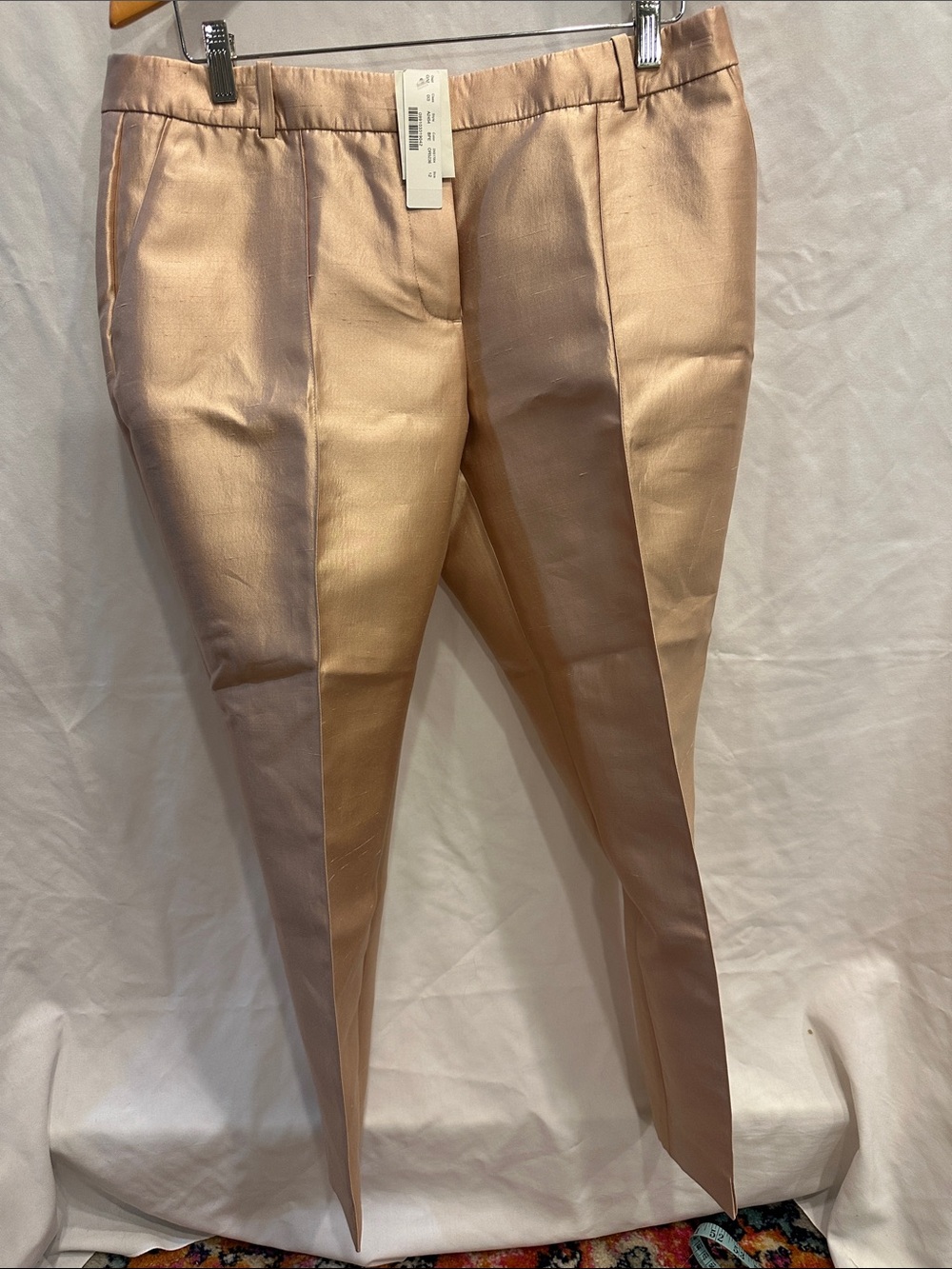 Womens NWT j crew Metallic pink Dress Pants